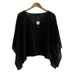 QED London Women's Lace Crochet Short Sleeve Blouse US M / L